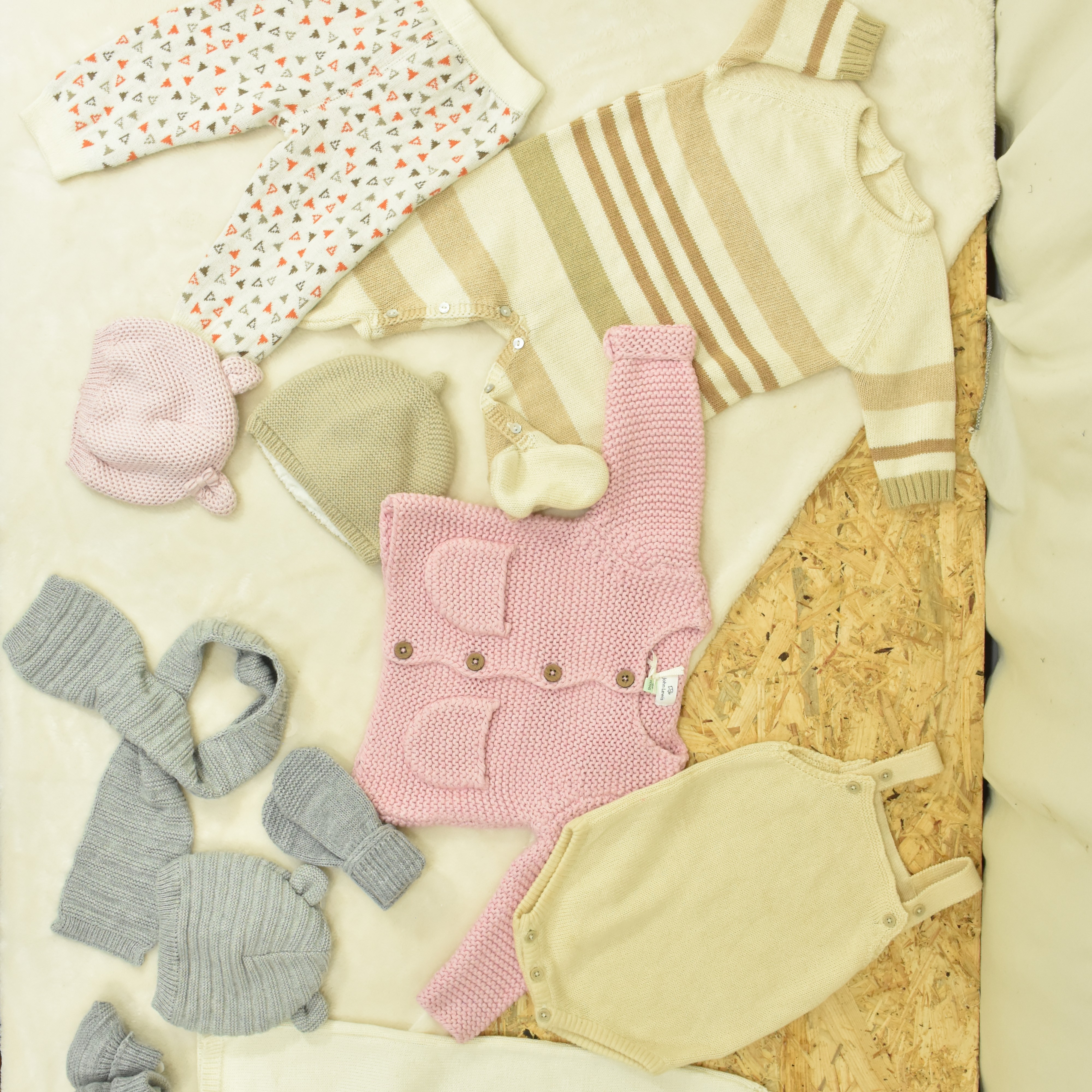 Soft knitted baby garments