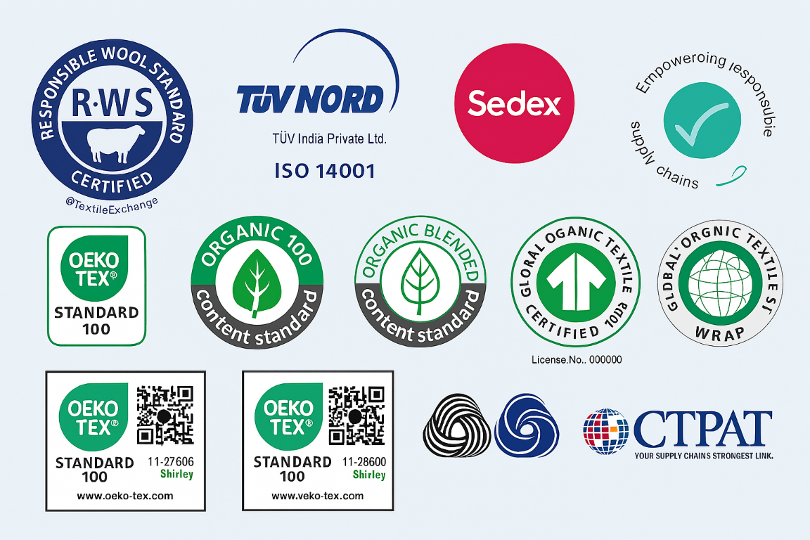 Responsible Wool Standard, TÜV NORD, Sedex and responsible sourcing marks